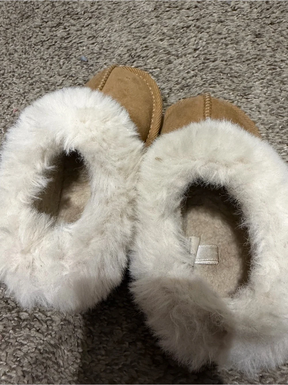 Toddler Faux-Suede Shearling Lined Slippers - Chestnut